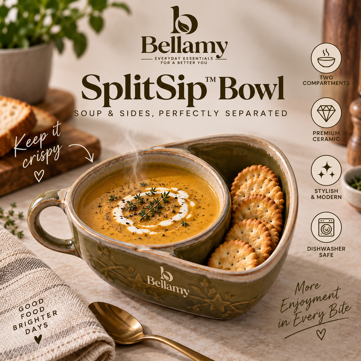 SplitSip Retro-Style Soup Bowl