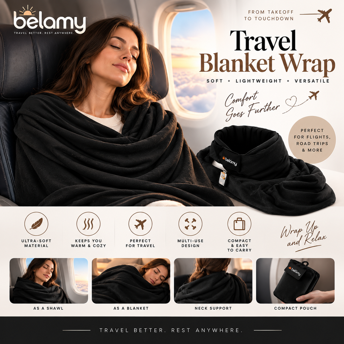 3-in-1 Airplane Sleep Support System