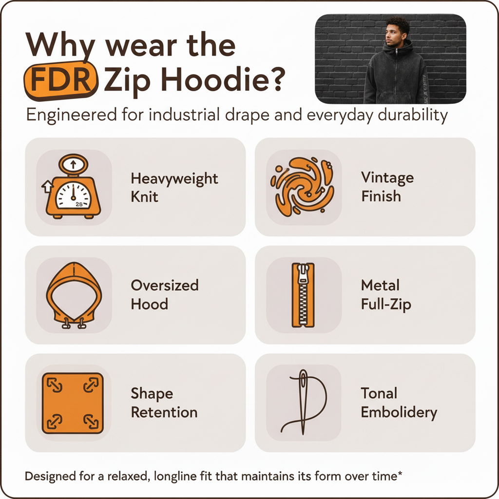FDR Embroidered Zip Hoodie