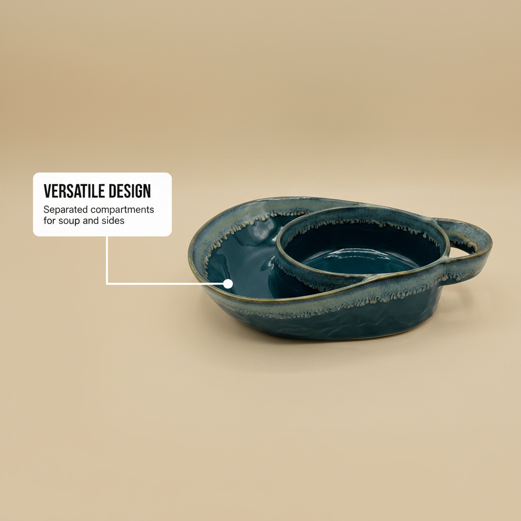 SplitSip Retro-Style Soup Bowl